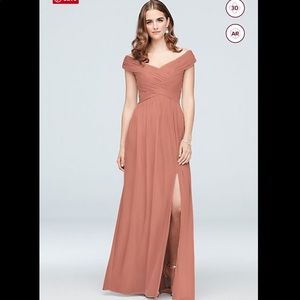 COPY, Size 2 - David’s Bridal Off-Shoulder Bridesmaid Dress NWT